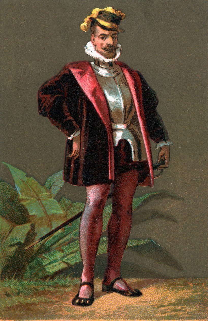 HERNANDO (Hernan) CORTES (Cortez) (1485-1547) spansk erobrer af Mexico. Kromolitografi Privat samling af Anonymous Anonymous