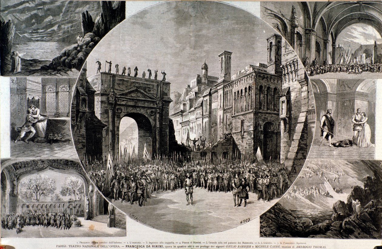 Illustration til Francesca da Rimini, værk af Ambroise Thomas af Anonymous Anonymous