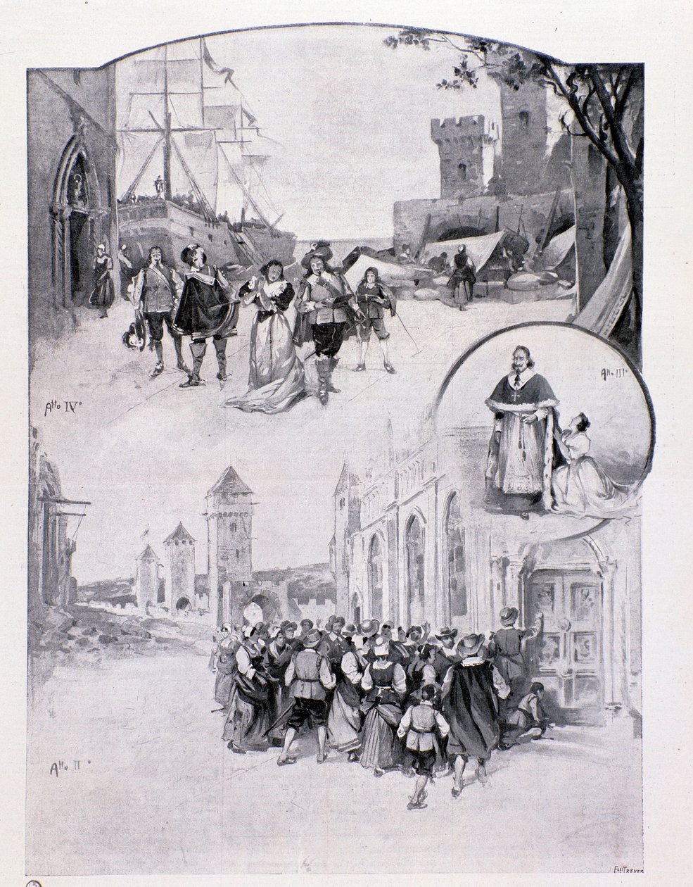 Illustration til operaen La cortigiana af Antonio Scontrino, spillet i Milano i 1896 af Anonymous Anonymous