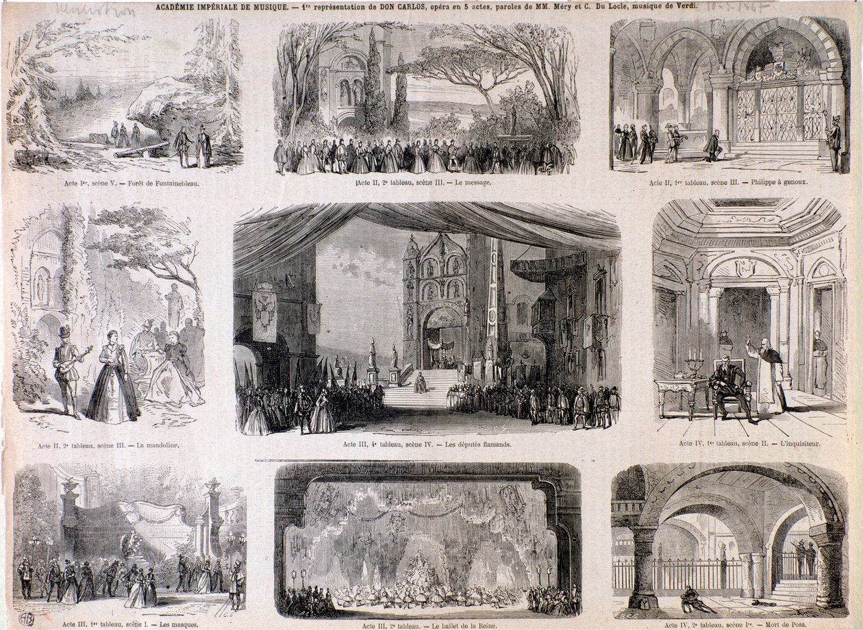 Illustrationer til Don carlo opera af Giuseppe Verdi af Anonymous Anonymous
