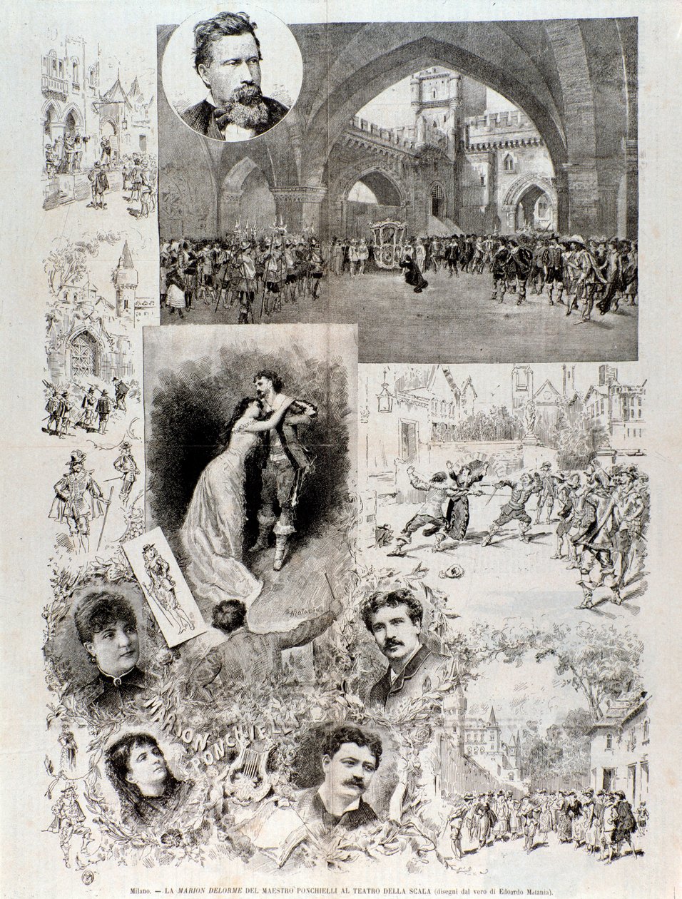 Illustrationer til Marion Delorme, opera af Ponchielli, på teatro alla Scala af Anonymous Anonymous