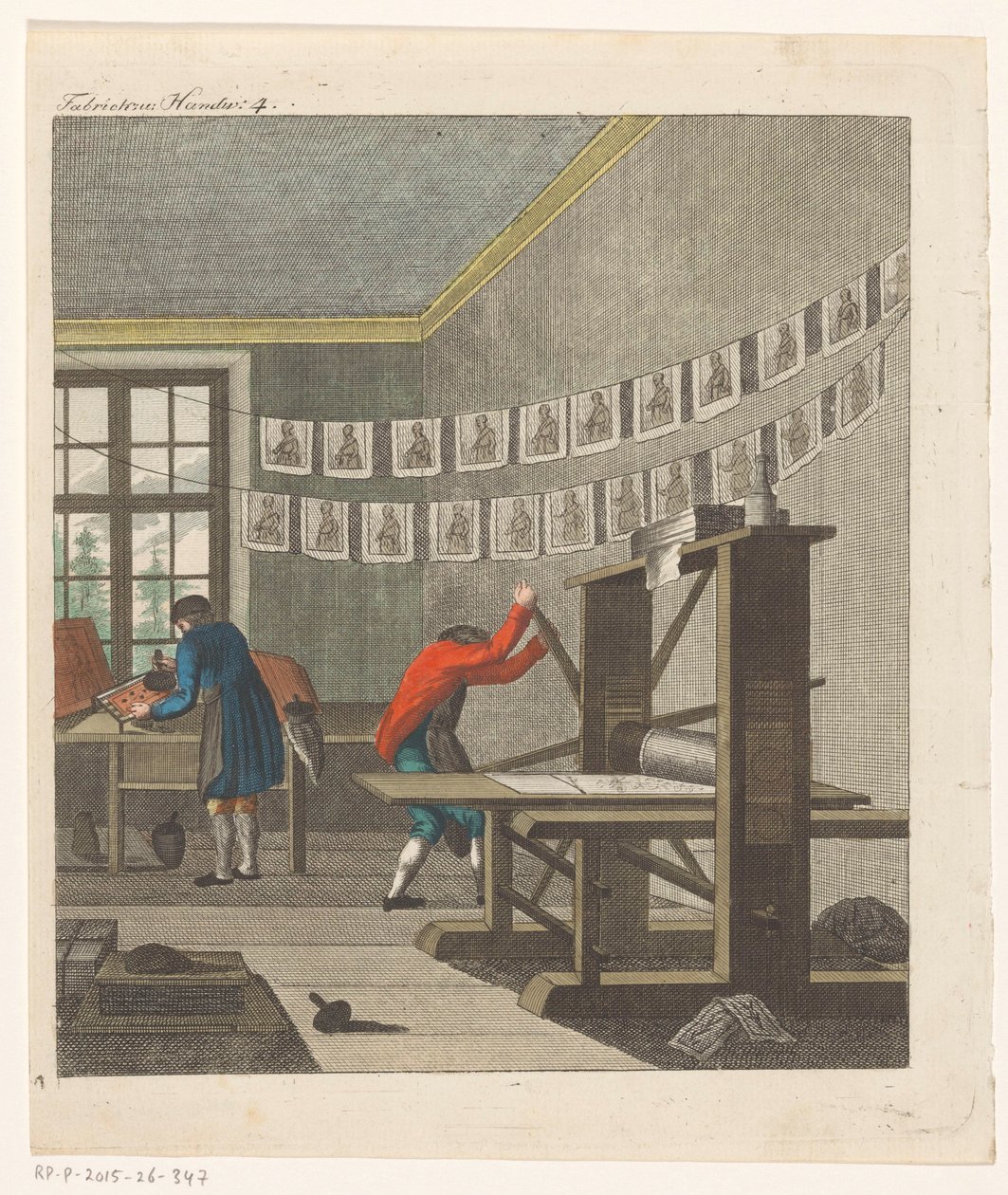 Interiør af et trykkeri, ca. 1750-1850 (gravering) af Anonymous Anonymous