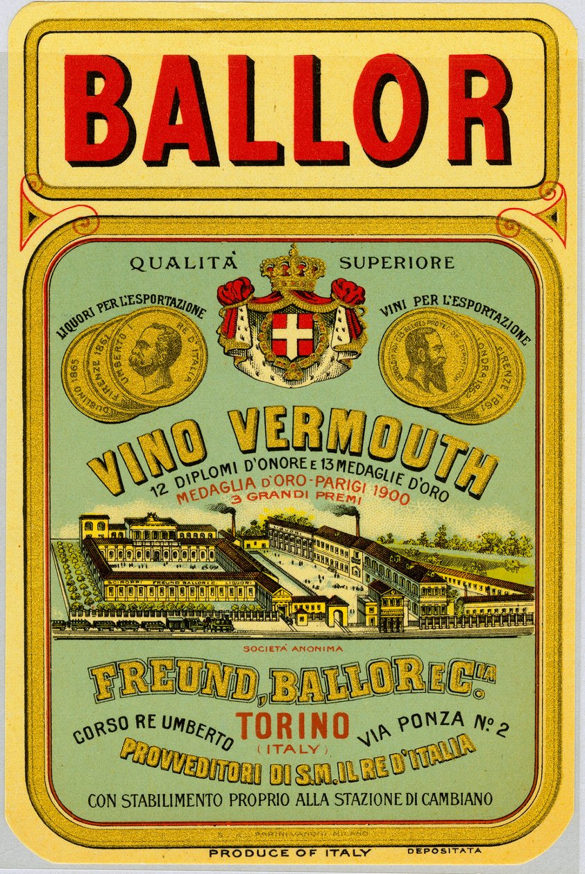 Italiensk reklame for vermouth alkohol, slutningen af det 19. århundrede af Anonymous Anonymous