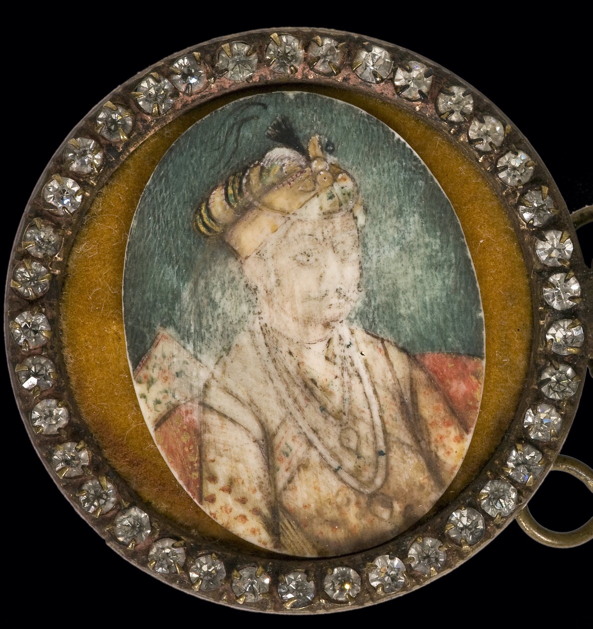 Jalaluddin Muhammad Akbar - Portræt af Akbar den Store (1542-1605), Mughal-kejser - Anonym - Akvarel, Gouache på horn - Museo del Prado, Madrid af Anonymous Anonymous