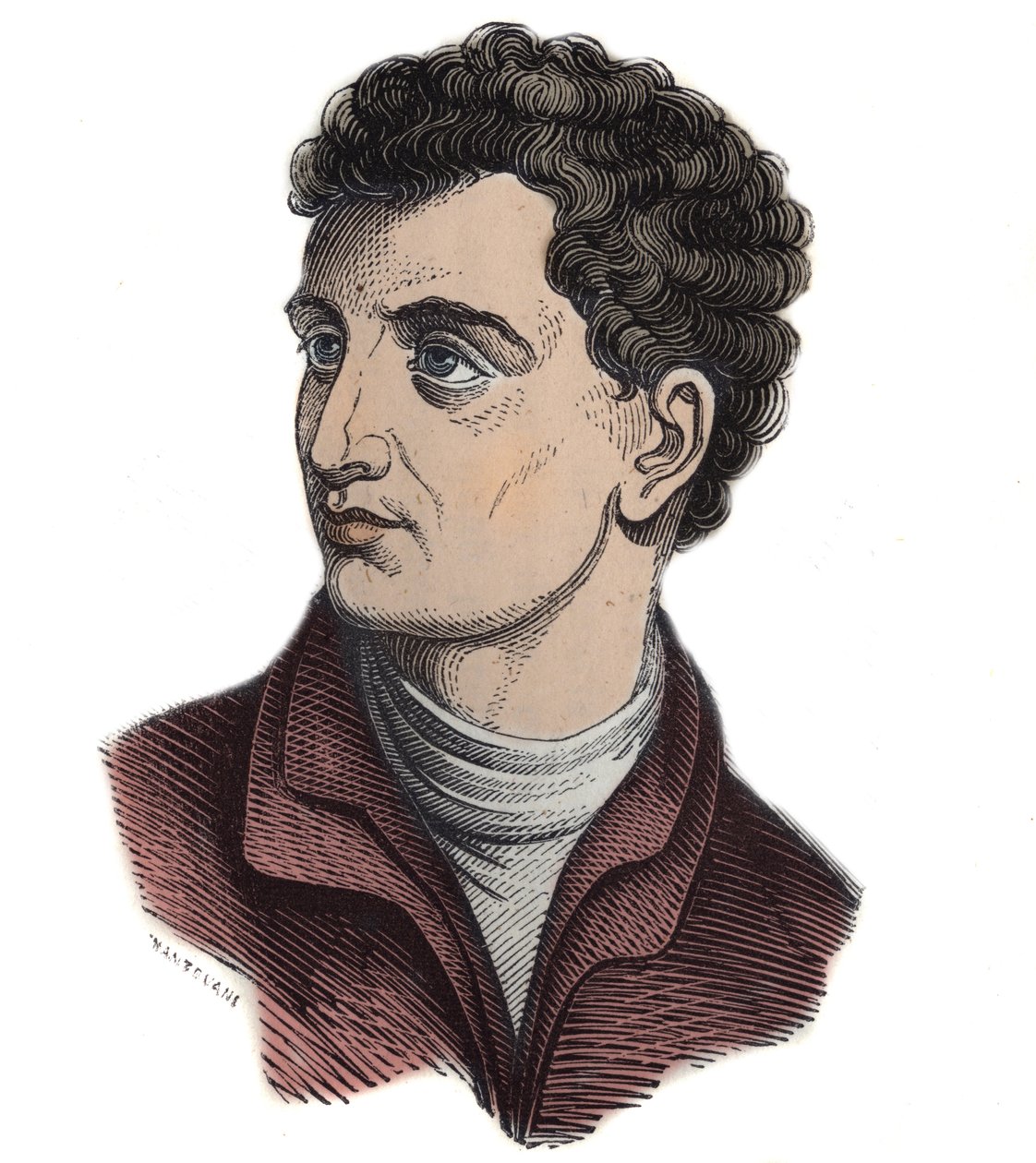 LEONE BATTISTA ALBERTI (1404-1472). Italiensk matematiker, arkitekt, maler og forfatter. Gravering - af Anonymous Anonymous
