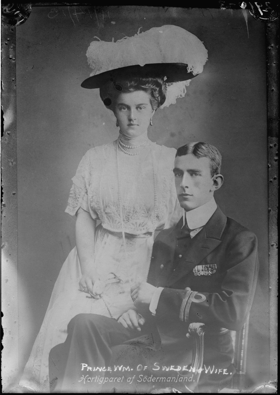 Storhertuginde Marie Pavlovna Romanova (1890-1958) og Prins William af Sverige (1884-1965) - Storhertuginde Maria Pavlovna og Prins Wilhelm, hertug af Södermanland - Anonym. Foto, c. 1910.Privat Samling af Anonymous Anonymous