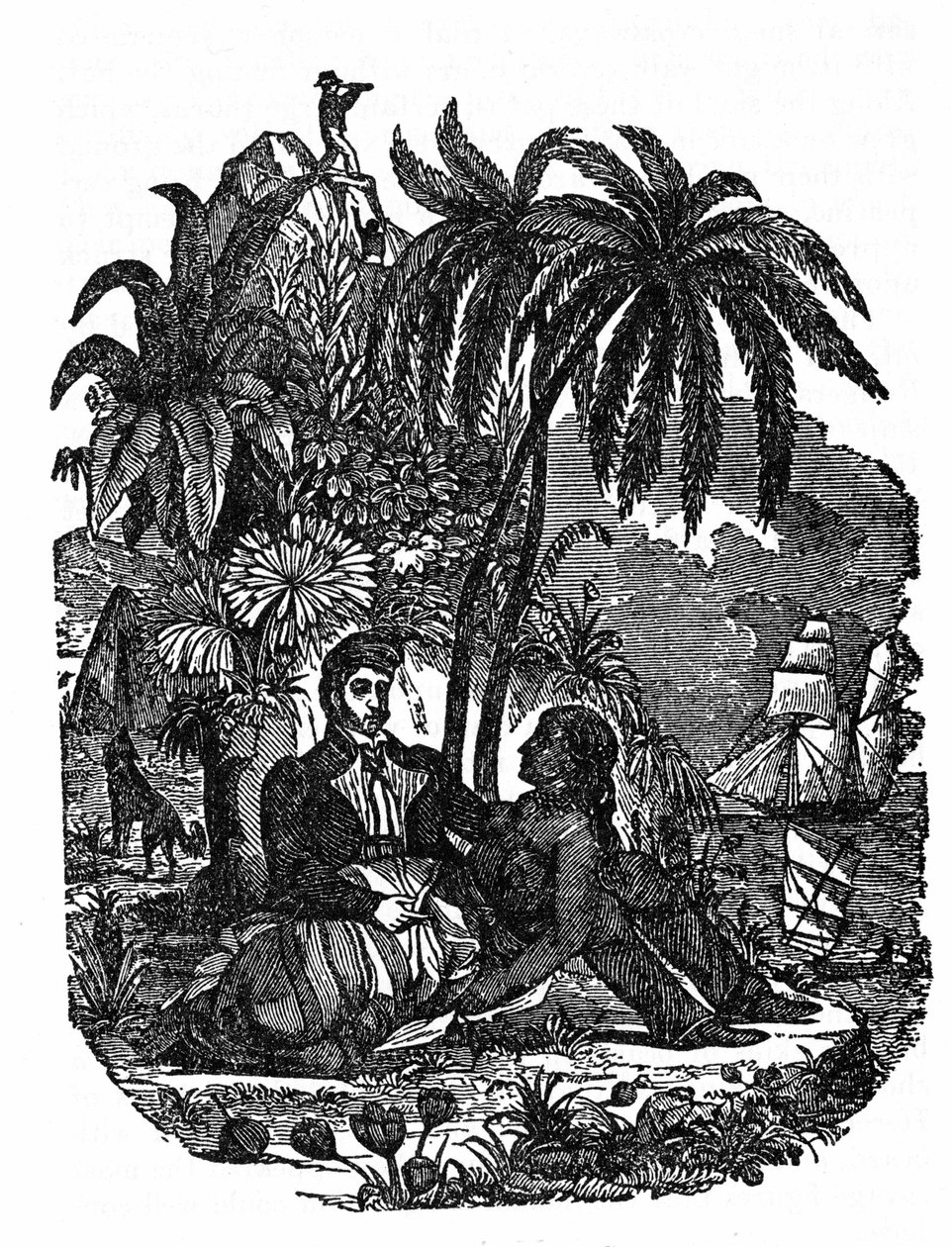 Piraternes liv på øen Madagaskar. Indgravering af "Piratens egen bog" 1837. af Anonymous Anonymous