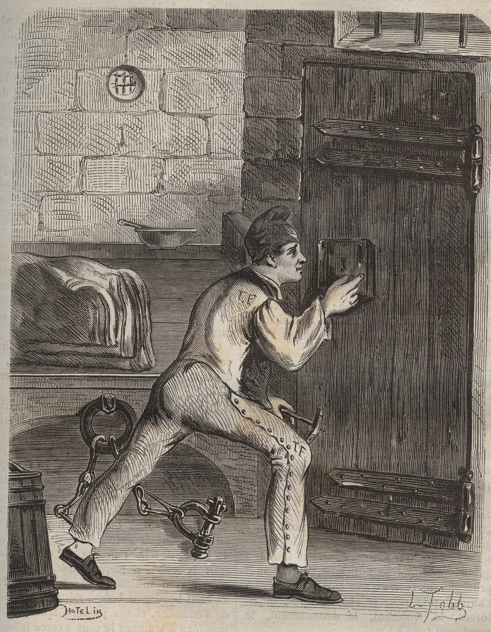Le convict Blouet - Indgravering i "Fangernes historie fra deres skabelse til i dag" (1877) af Pierre Zaccone (1817-1895) (Colonia Penale - Straffekoloni) Privat samling af Anonymous Anonymous
