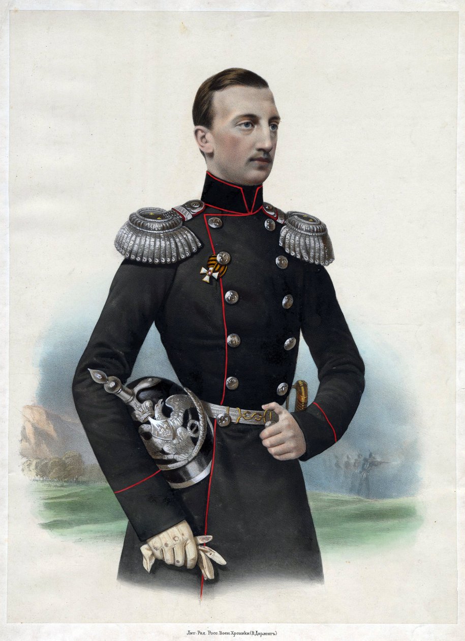Le grand duc - Nicolas Mikhailovitch de Russie - ( maison Romanov) Portræt af storhertug Nikolai Nikolayevich af Rusland (1831-1891) - Anonym - 1860 - Farvelitografi - 52,6x35,5 - Privat samling af Anonymous Anonymous