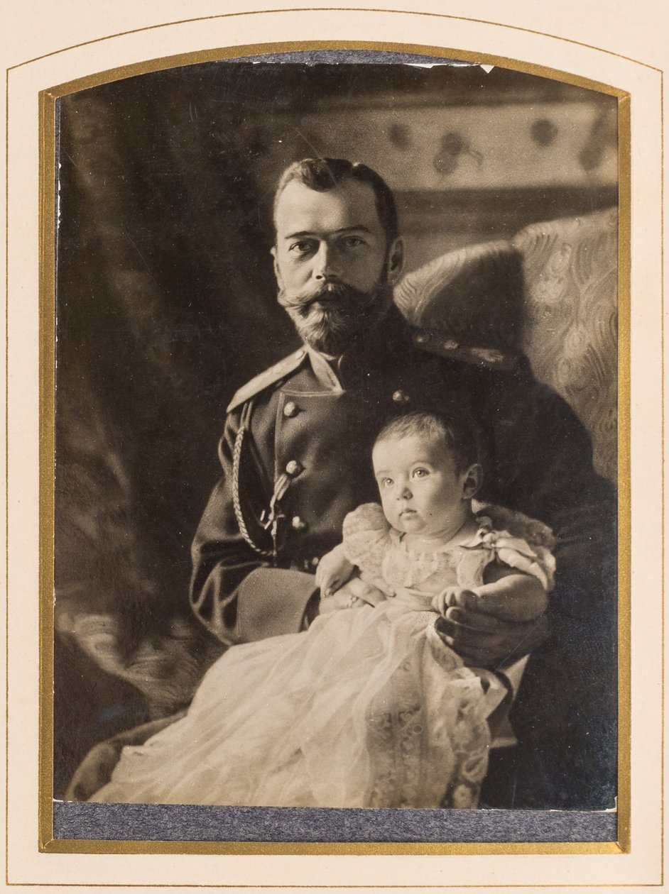 Tsar Nicholas II og Tsarevich Alexis (1904-1917) - Tsar Nicholas II og Tsarevich Alexei, Anonym. Alpomen foto af Anonymous Anonymous