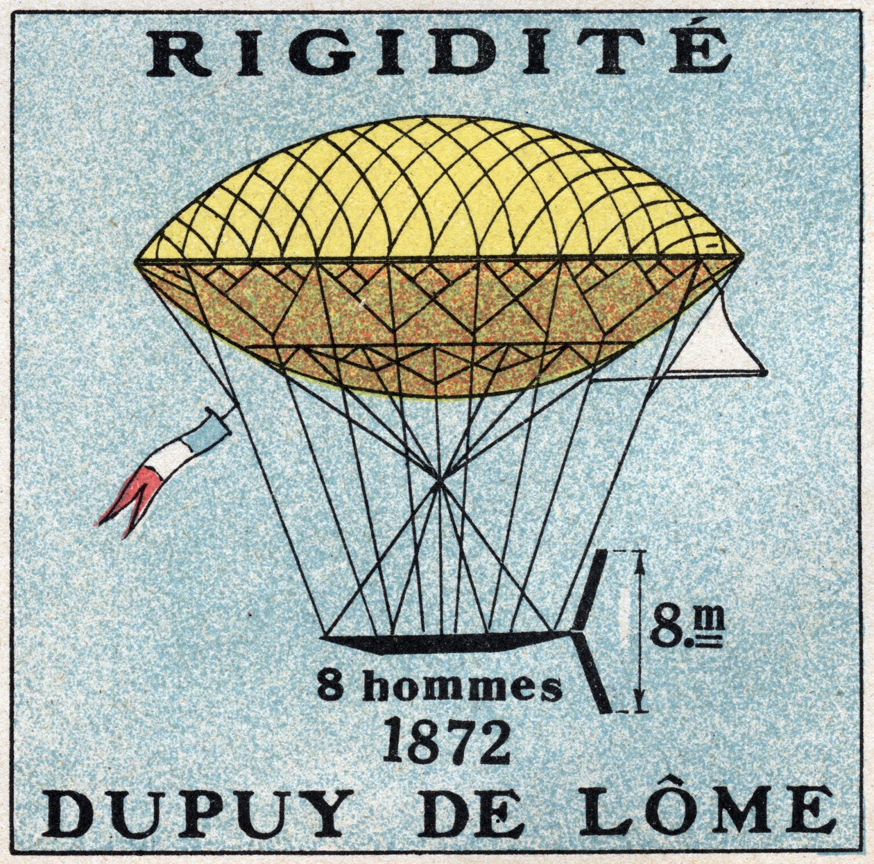 Les balloner: ballon haubanne af Henri Dupuy de Lome (1816-1885) i 1872. Anonym illustration fra 1925. Privat samling. af Anonymous Anonymous