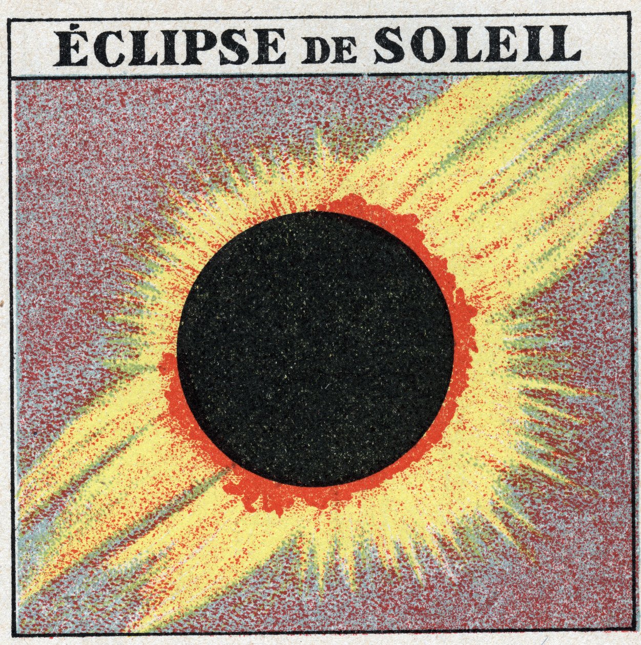 Lysudbredelse: Solformørkelse. Anonym illustration fra 1925. Privat samling. af Anonymous Anonymous