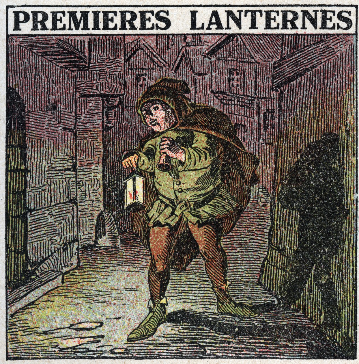 Lyskilder: de første lanterner i den tidlige middelalder. Anonym illustration fra 1925. Privat samling. af Anonymous Anonymous