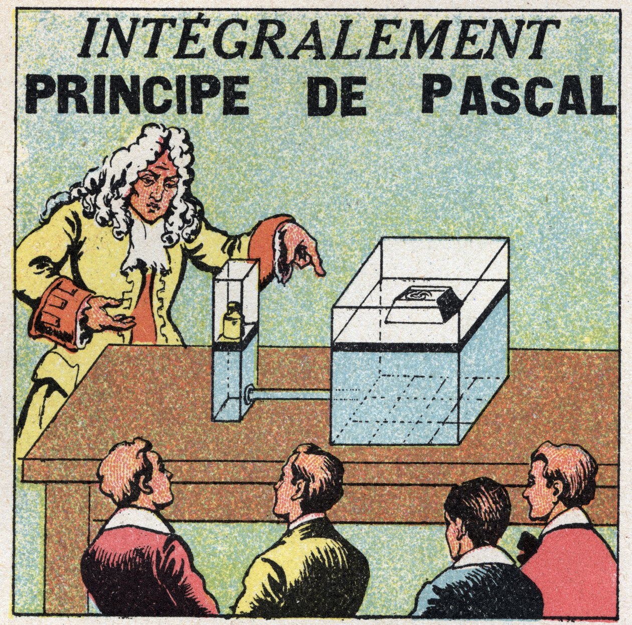 Væskebalance: Blaise Pascals (1623-1662) princip. Anonym illustration fra 1925. Privat samling. af Anonymous Anonymous