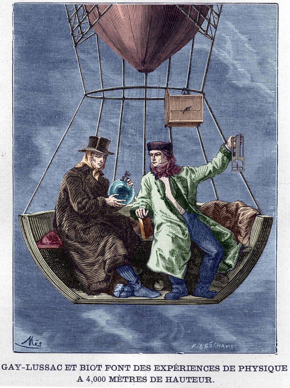 Louis-Joseph Gay-Lussac (Louis Joseph Gay Lussac) og Biot laver fysikeksperimenter i 4.000 meters højde - i "Album de la Science; berømte videnskabsmænd; Store opdagelser””” 1896. af Anonymous Anonymous