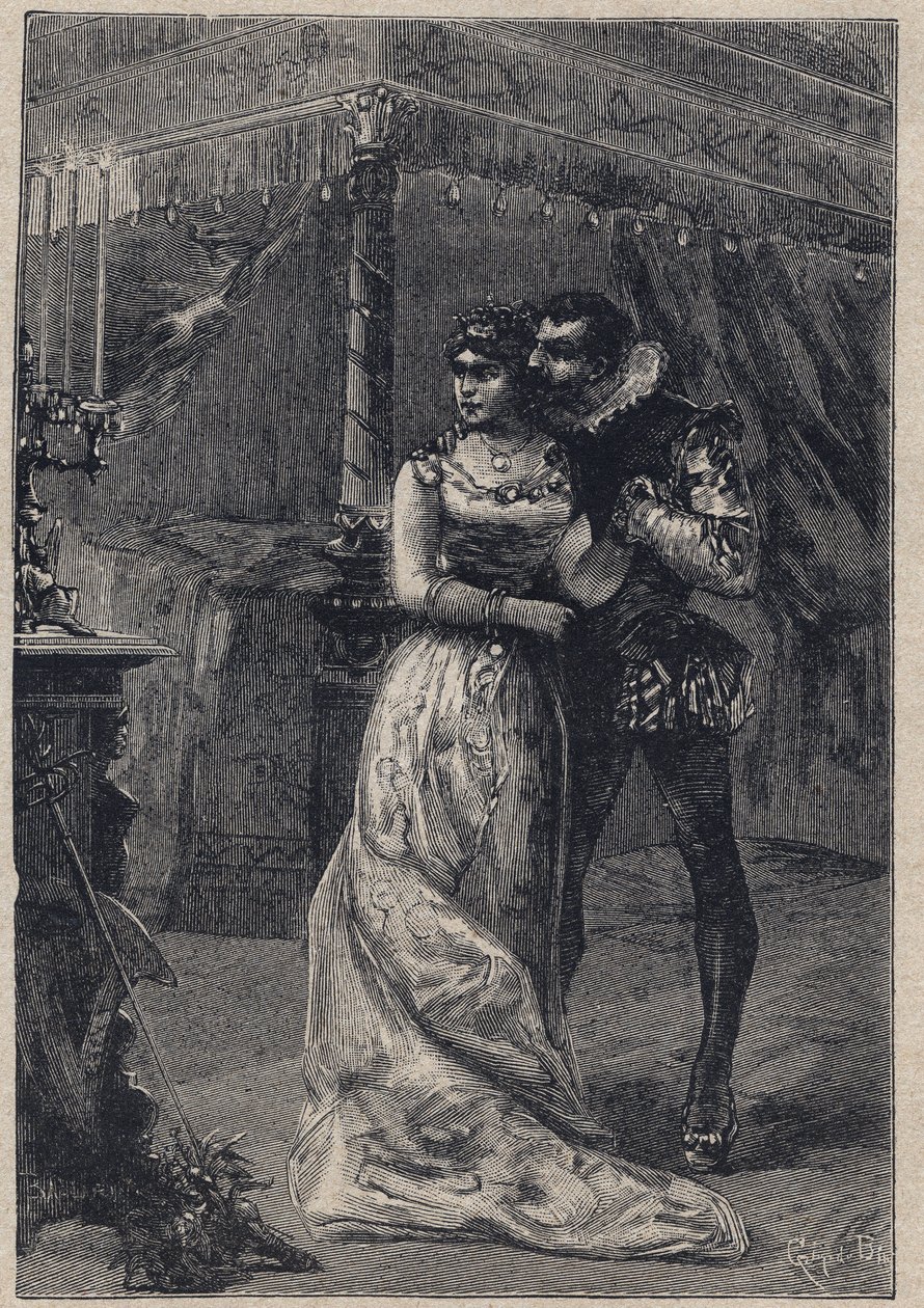 Lucrezia Borgia med sin første mand Giovanni Sforza d