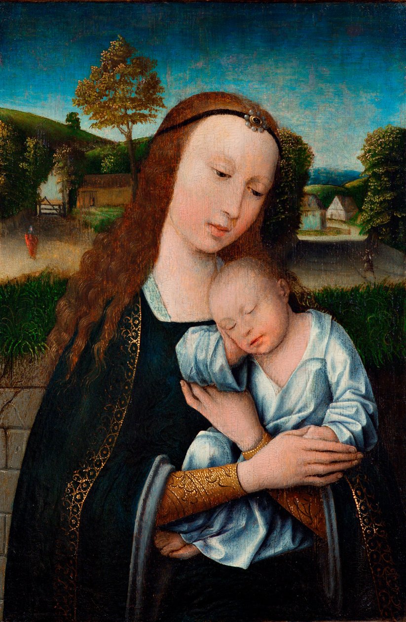 Madonna og barn, ca. 1520 (olie på panel) af Anonymous Anonymous