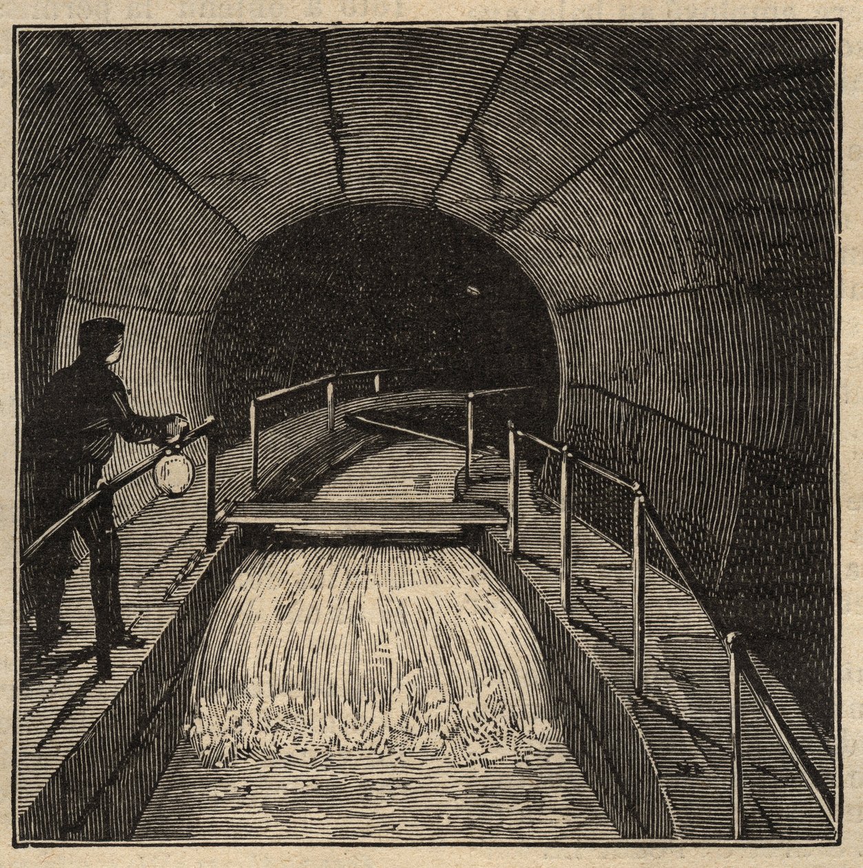 Menilamount Reservoir - Paris - 1890 - gravering 1890 af Anonymous Anonymous