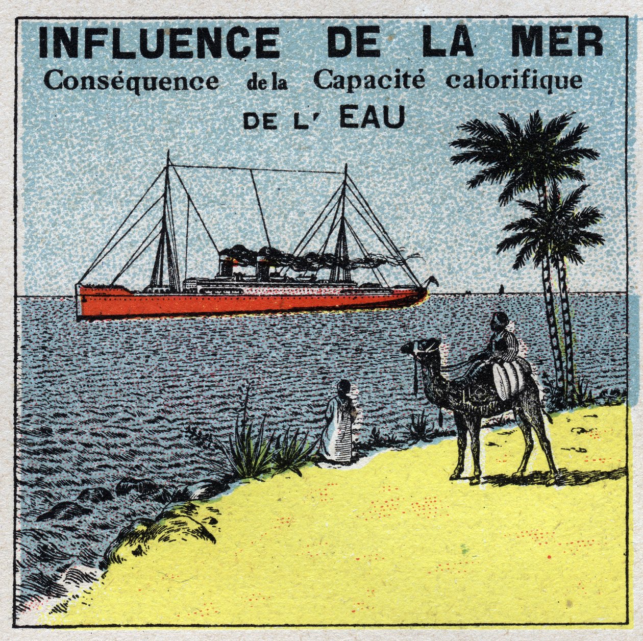 Meteorologi: havets indflydelse på klimaet. Anonym illustration fra 1925. Privat samling. af Anonymous Anonymous