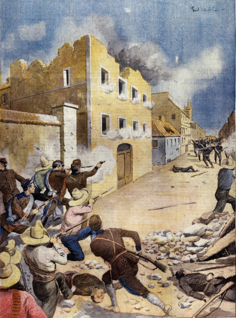 Mexicansk revolution (mexicansk revolution: amerikanske marinesoldater kæmper i Vera-Cruz, april 1914) Illustration i "" L