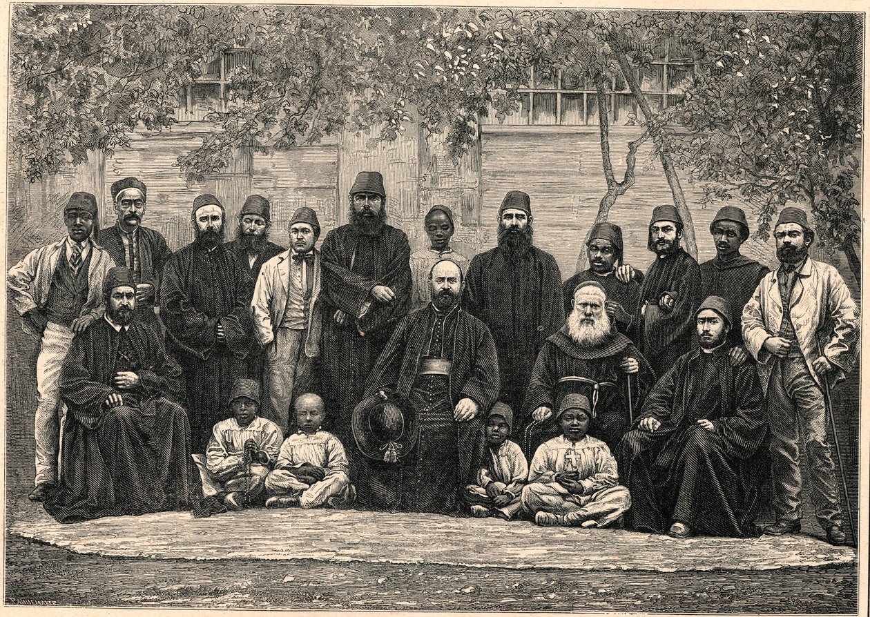 Monsignor Daniel Comboni (1831-1881) og missionærerne tog afsted med ham fra Kairo til Khartoum den 26. januar af Anonymous Anonymous
