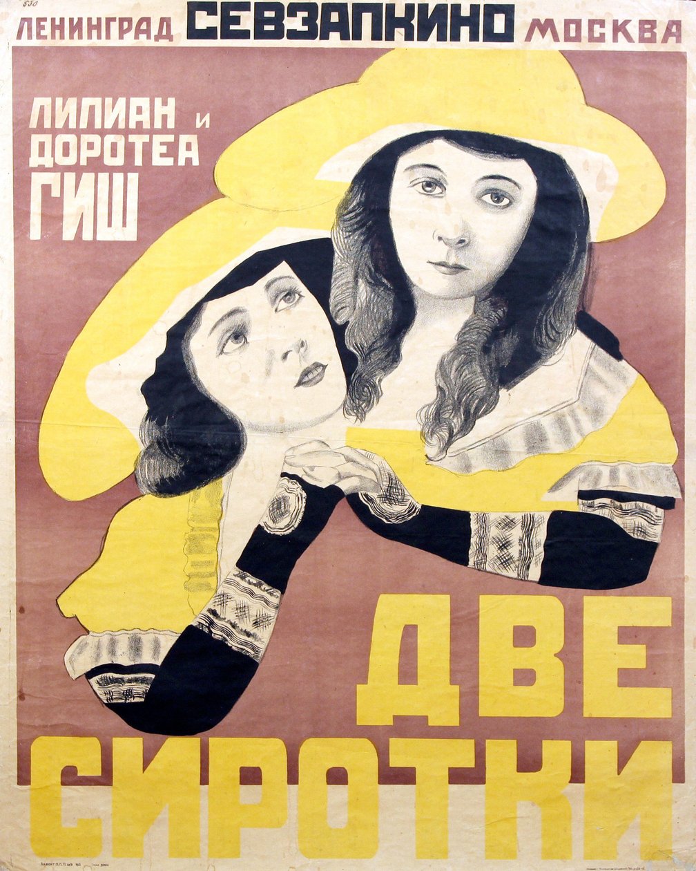 Filmplakat Orphans of the Storm af David Wark Griffith af Anonymous, begyndelsen af 1920