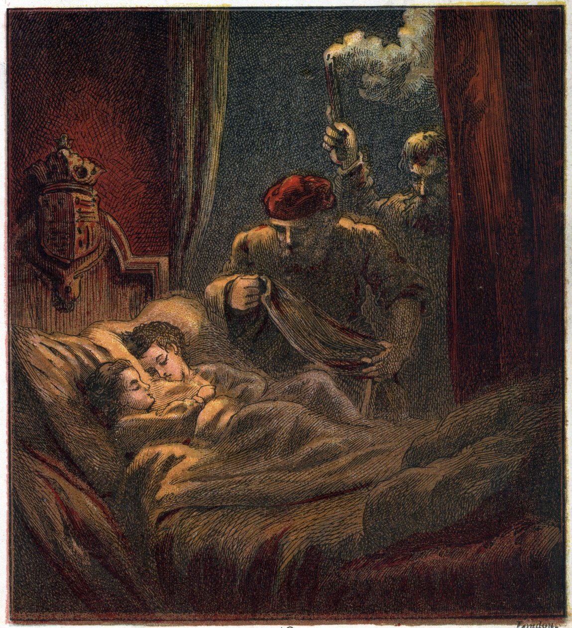 Mord på børnene af Edward IV af England (1442-1483) i 1483: Edward V (1470-1483), konge af England og Richard Duke of York (eller Richard af Shrewsbury af Anonymous Anonymous