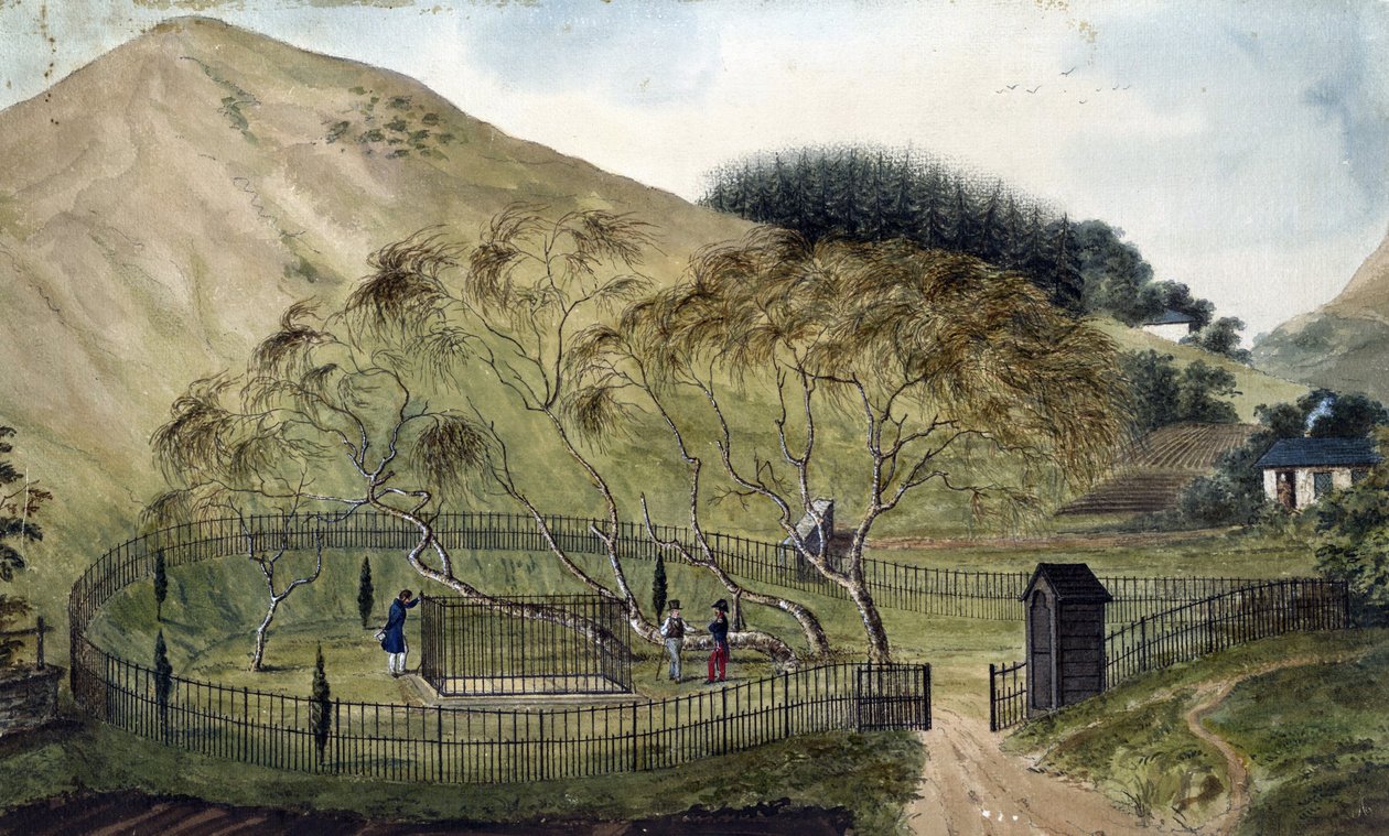 Napoleons gravsted på St. Helena - Anonym - 1833 - Akvarel på papir - 67,6x115,3 - Privat samling af Anonymous Anonymous