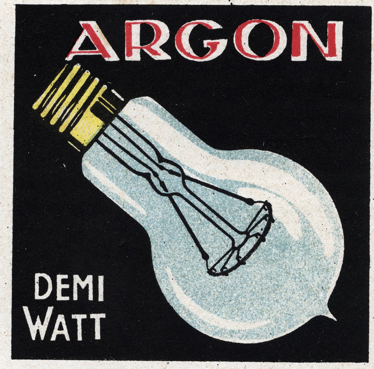 Nye gasegenskaber: argon bruges til at fylde en halvwatts pære. Anonym illustration fra 1925. Privat samling. af Anonymous Anonymous