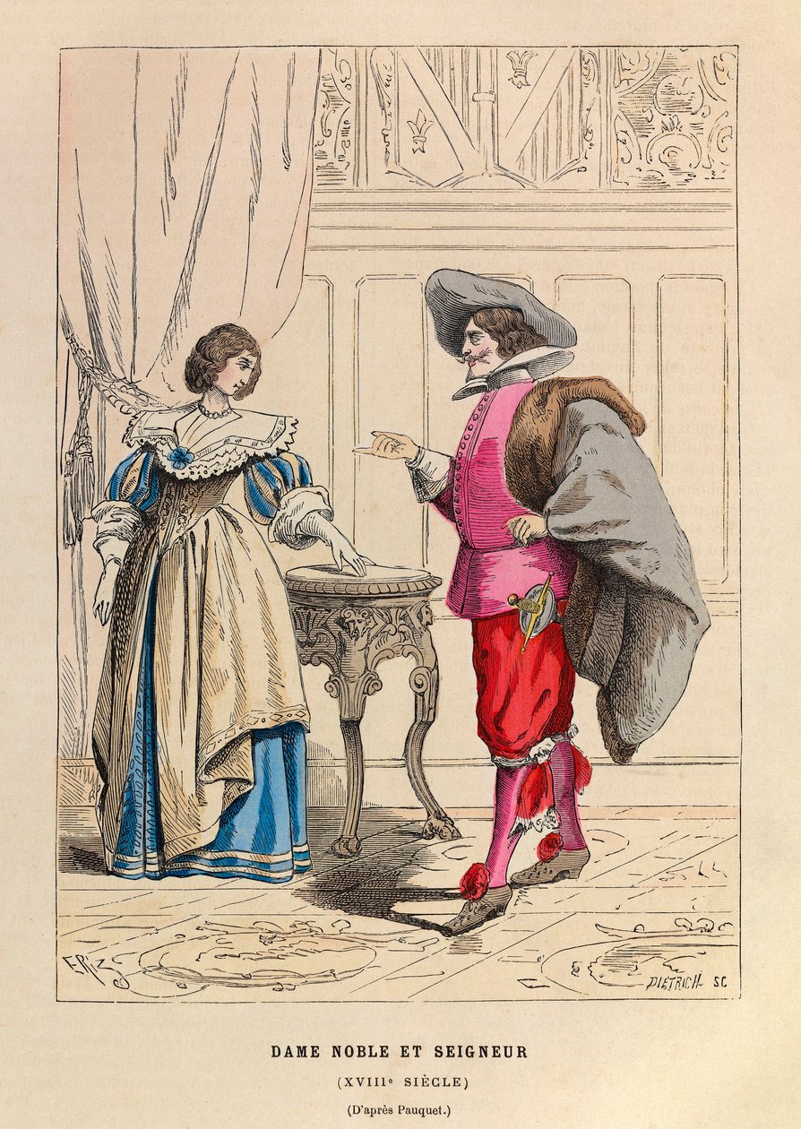 Adelsmand og adelsdame 1700-tals kostumer - Adelsmand og adelsdame 1700-tallet - privat samling af Anonymous Anonymous
