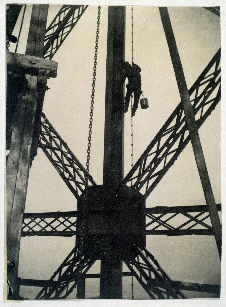 Maler på Eiffeltårnet i 1889, Paris af Anonymous Anonymous