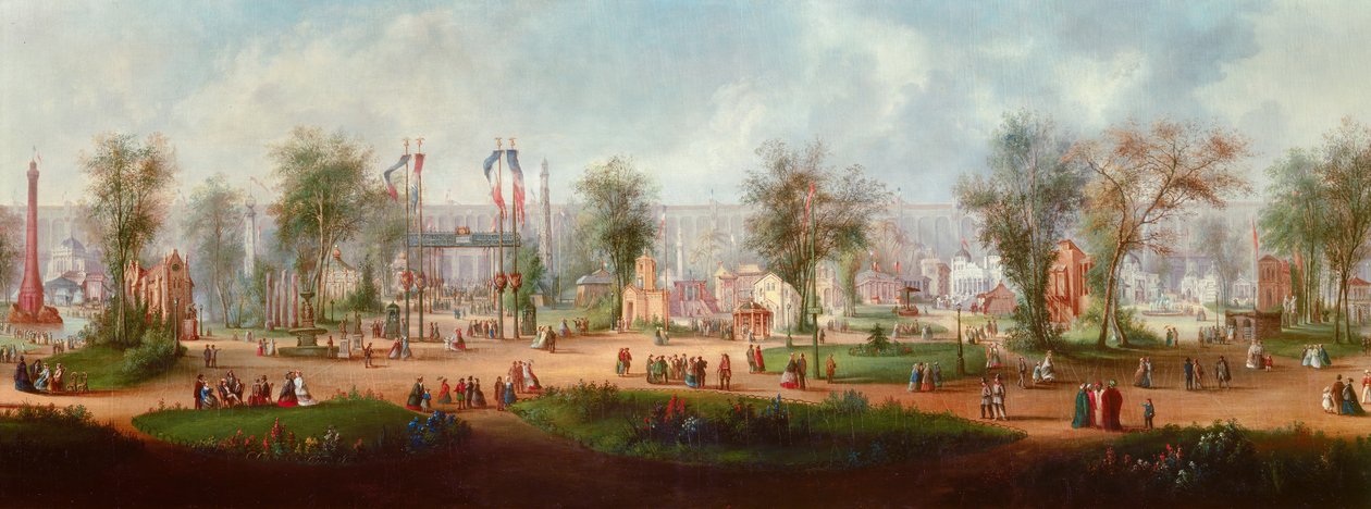 Panoramaudsigt over verdensudstillingen i Paris fra 1867 Anonymt maleri. 1867 søn. 0,49x2,9 m Paris, Musee Carnavalet af Anonymous Anonymous