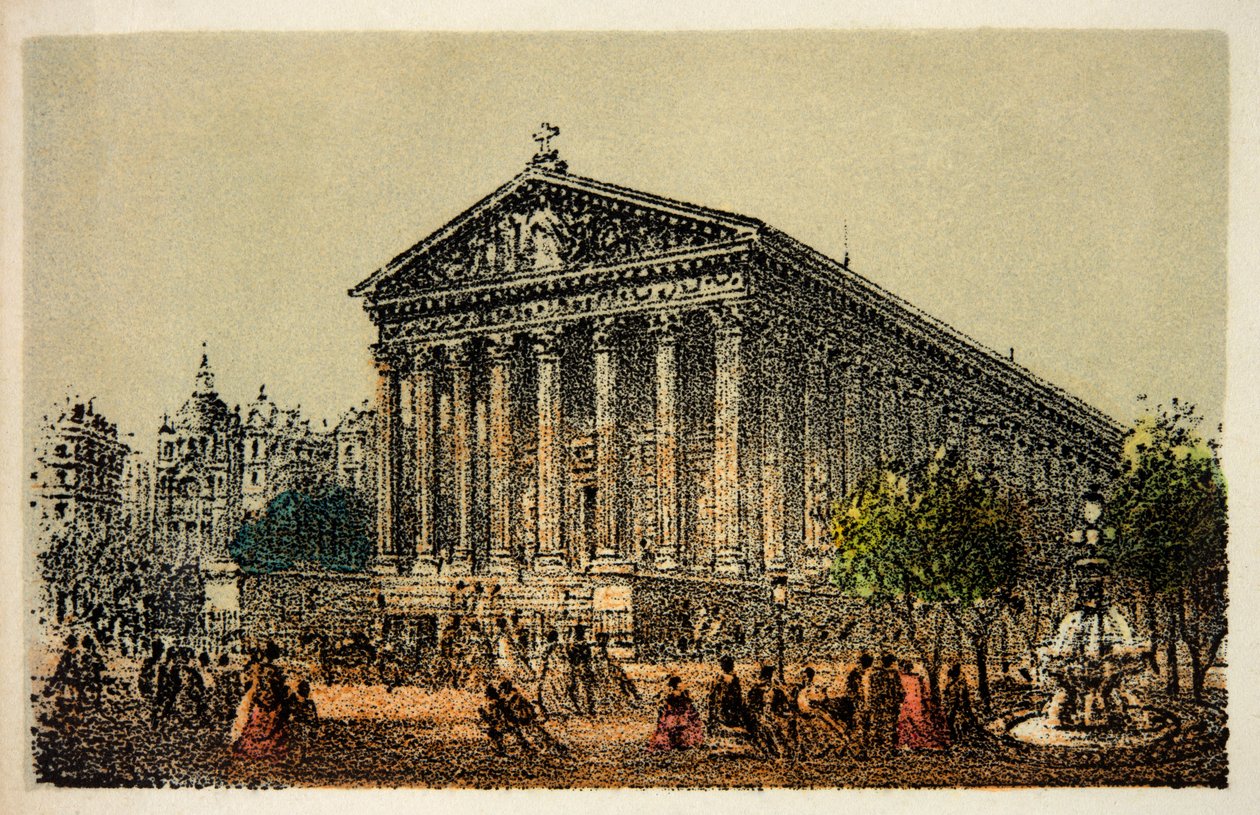Paris 1874: La Madeleine-kirken, privat samling af Anonymous Anonymous