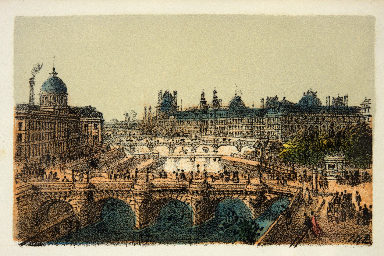 Paris 1874: Pont Neuf, privat samling af Anonymous Anonymous