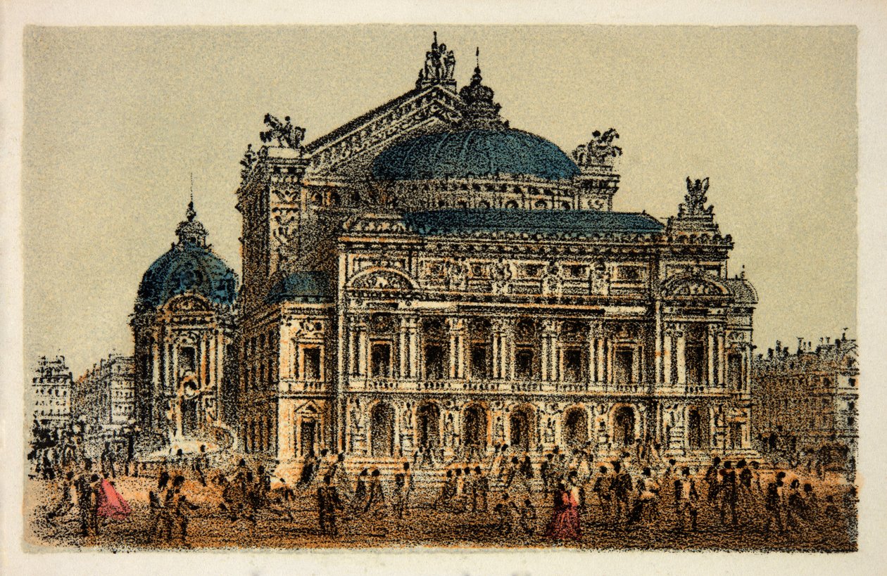 Paris i 1874: Den nye opera (opera garnier), privat samling af Anonymous Anonymous