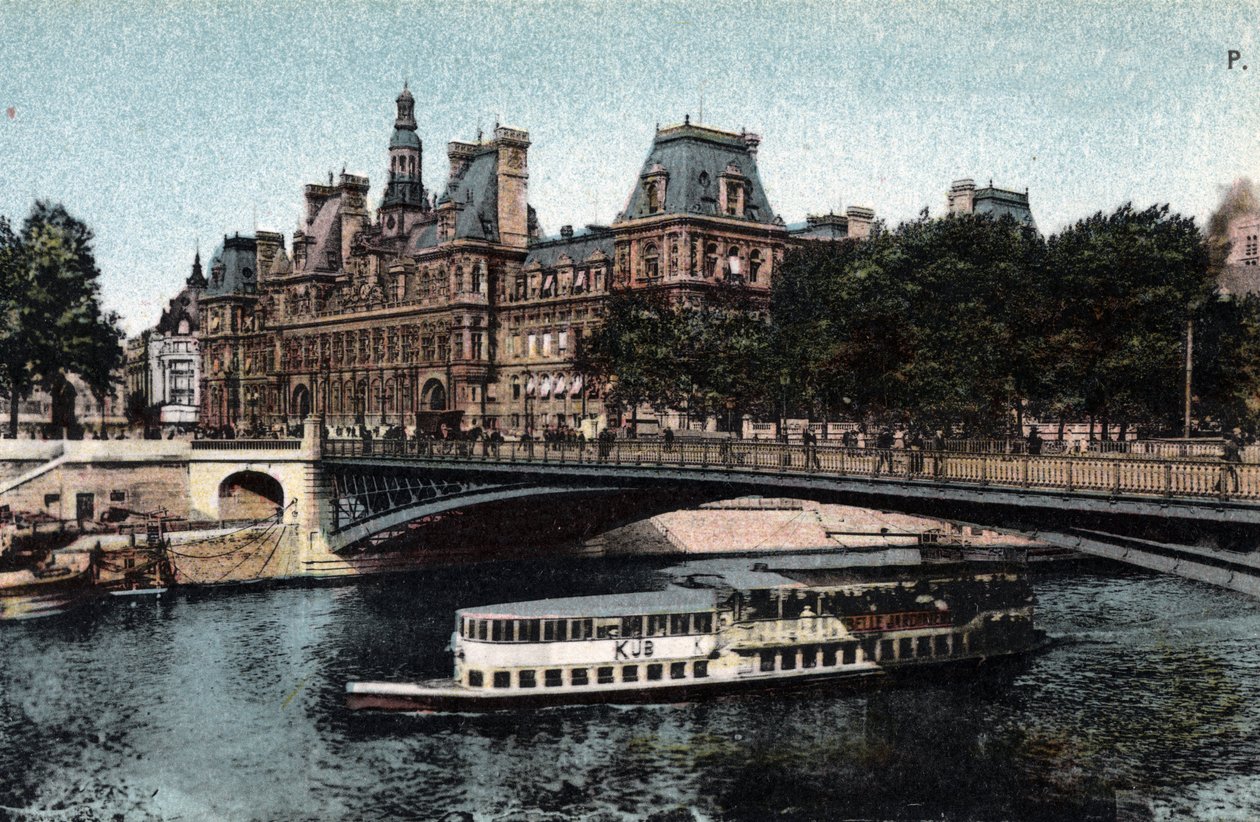 Paris: udsigt over Hotel de Ville og Pont d