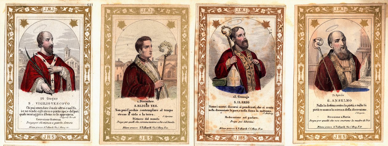 Gennemsigtigt billede: ""Biskoppen af ​​Saint Vigil af Trento (Vigilio di Trento), biskoppen af ​​Saint Eloi af Noyon (Sant