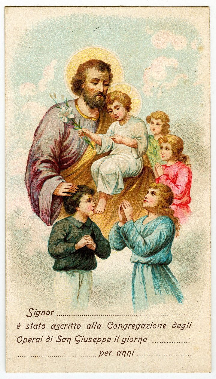 Fromme billede: Congregation of St Joseph Workers (chromolithography) af Anonymous Anonymous