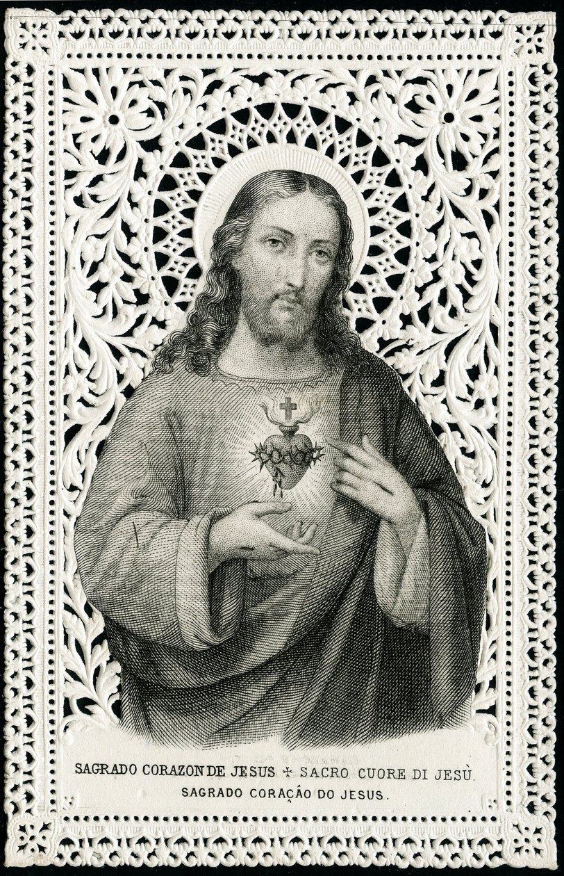 Fromt billede: Jesus med helligt hjerte (gravering) af Anonymous Anonymous