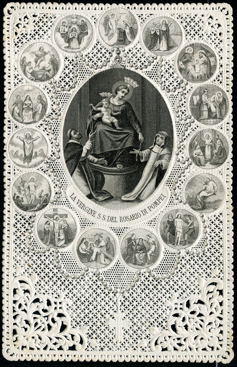 Fromm billede: Rosenkransfrue i Pompei (gravering) af Anonymous Anonymous