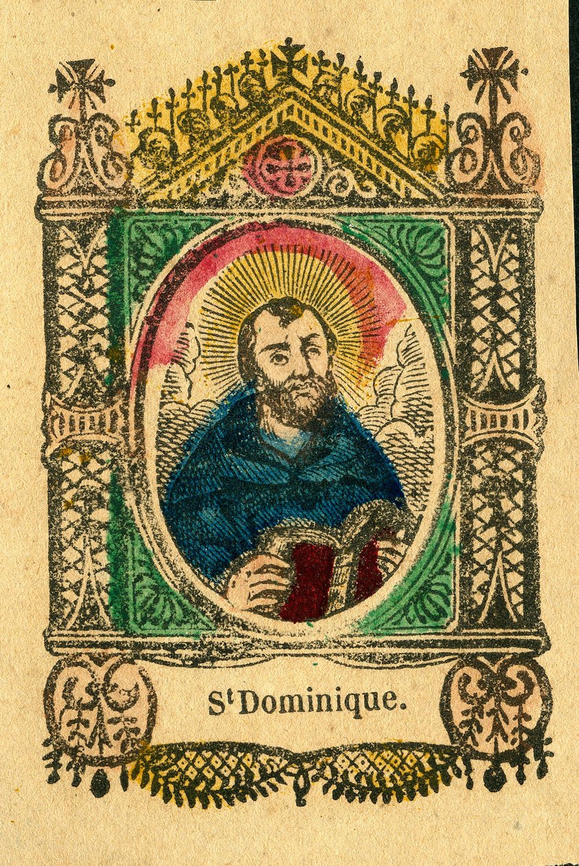 Fromme billede: Saint Dominic, grundlæggeren af Dominikanerordenen (epinaltryk) af Anonymous Anonymous