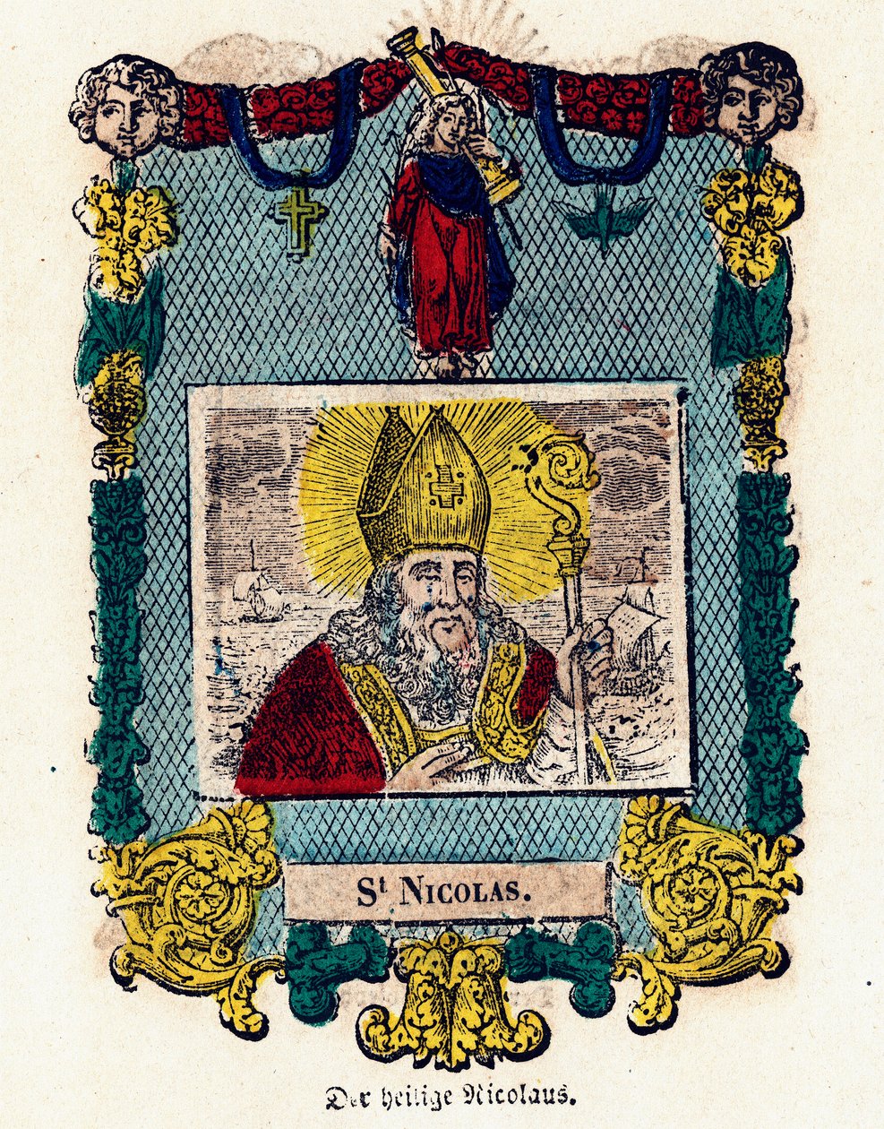 Fromme billede: Sankt Nikolaus. Gravering af 1800-tallets privatsamling af Anonymous Anonymous