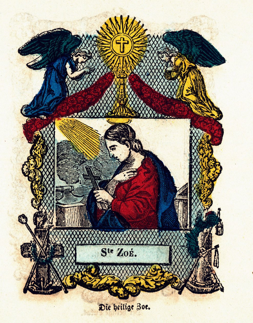 Fromme billede: Saint Zoe. Gravering af 1800-tallets privatsamling af Anonymous Anonymous