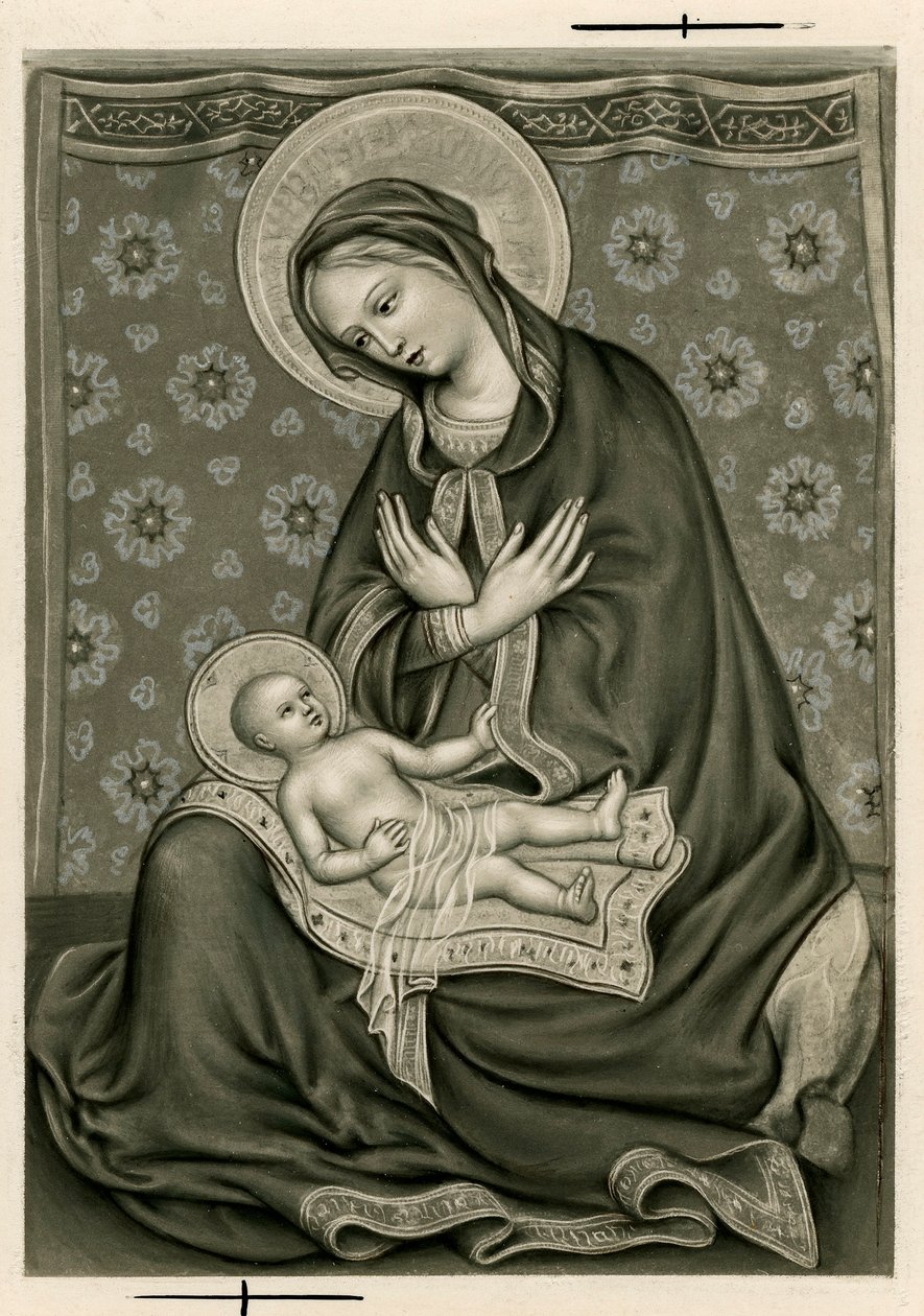 Fromt billede: Jomfruen og Jesus (tryk) af Anonymous Anonymous