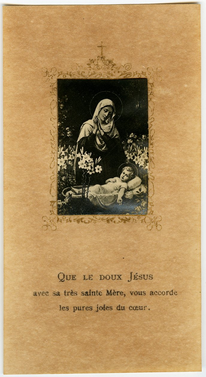 Fromt billede: Jomfruen og Jesus (tryk) af Anonymous Anonymous