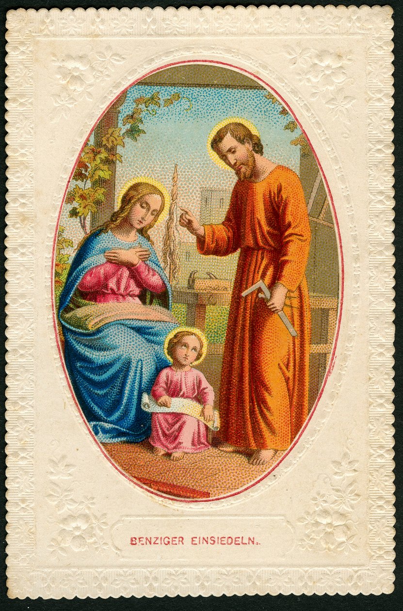 Fromt billede: Den hellige familie (kromolithografi) af Anonymous Anonymous