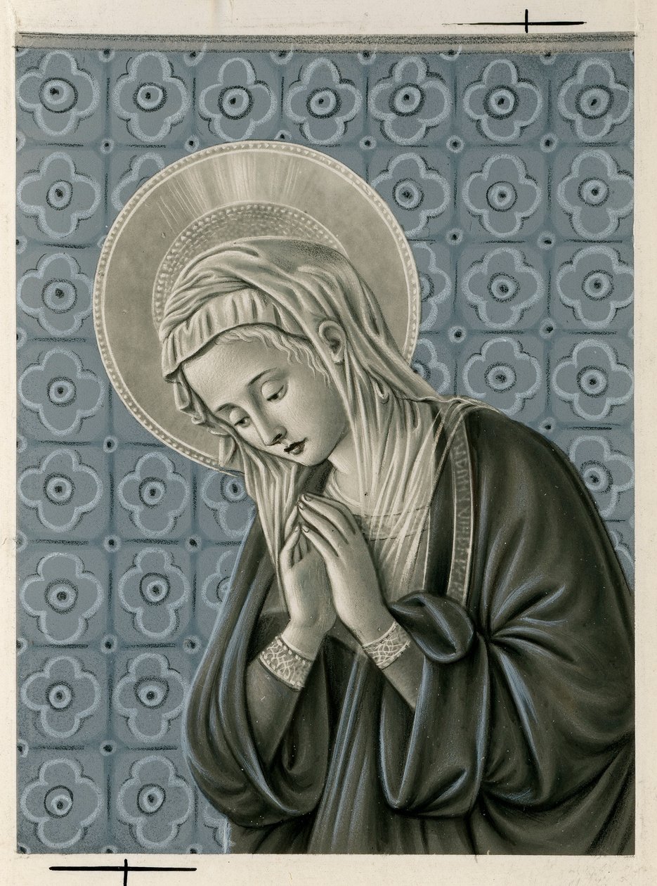 Fromme billede: Jomfru Maria (tryk) af Anonymous Anonymous