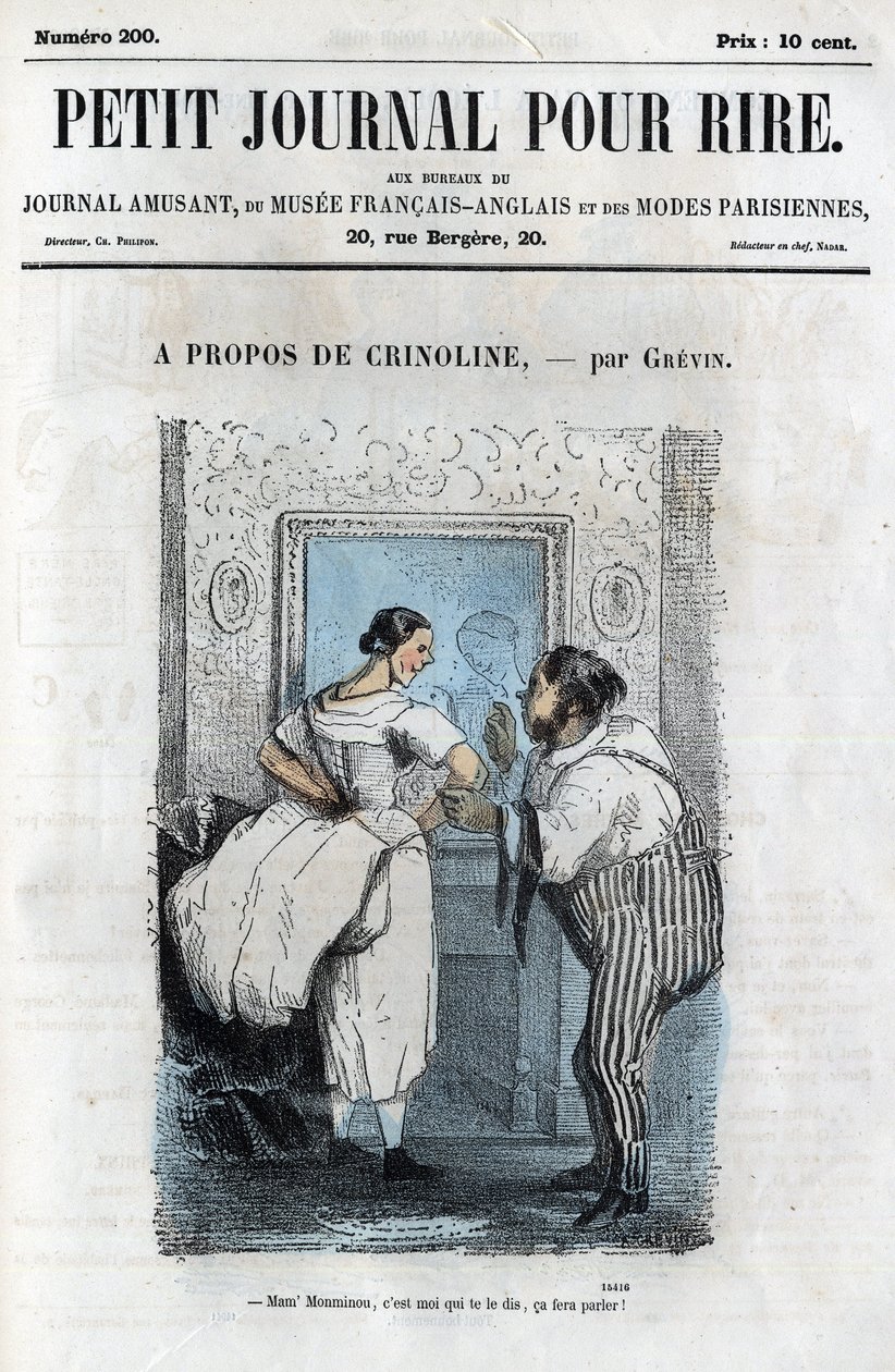 Politisk og social tegneserie under det andet imperium. “Om Crinoline” af Anonymous Anonymous