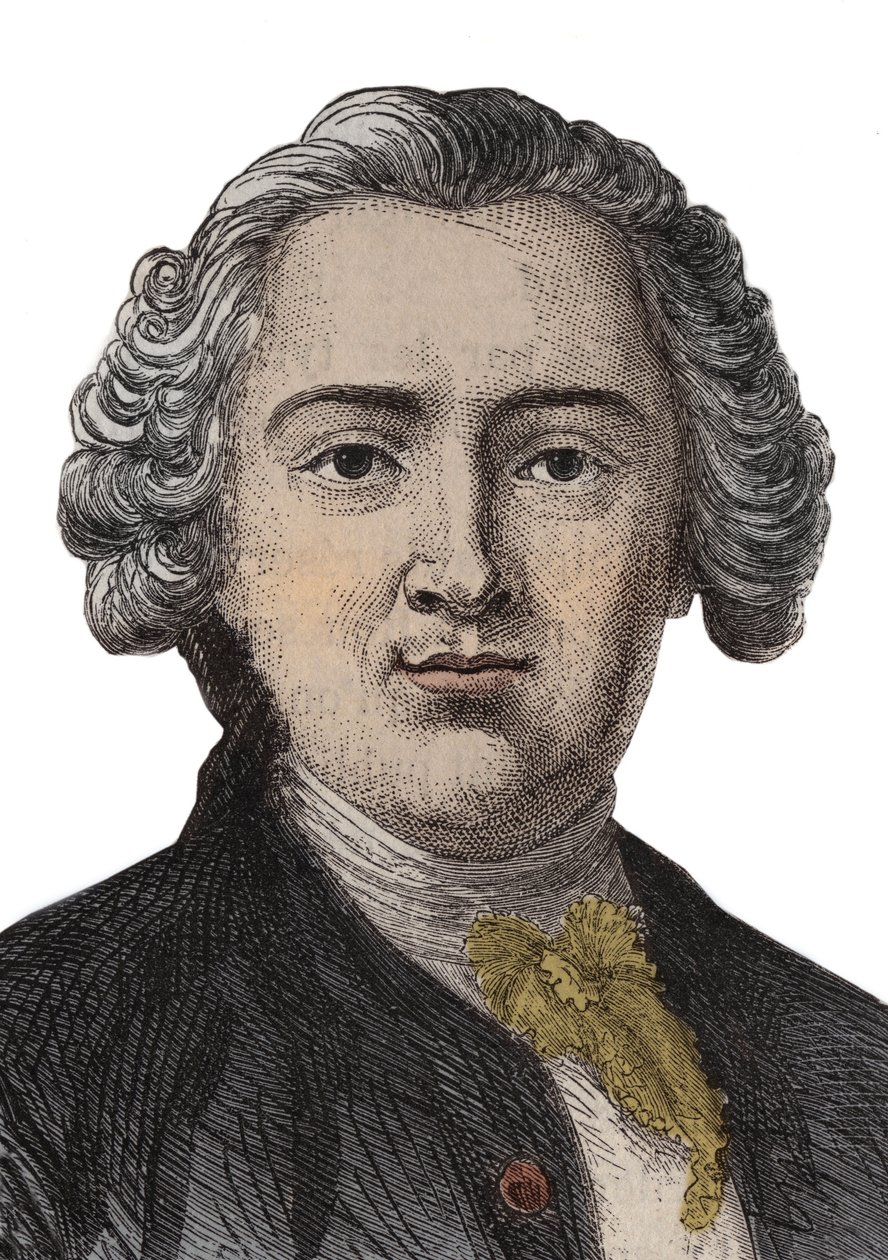 Portrætgravering af Claude Adrien (Claus- Adrien) Helvetius (1715-1771) engelsk filosof - gravering af Anonymous Anonymous
