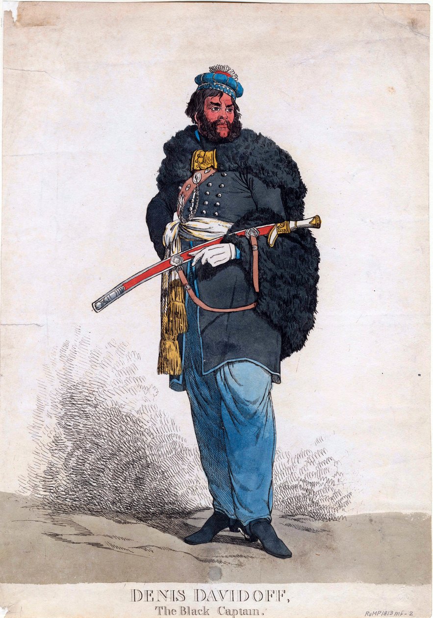 ""Portræt af Denis Davydov (Davidoff) (1784-1839)"" Anonym gravering 1813 Dim 32,7x23 cm Privat samling af Anonymous Anonymous